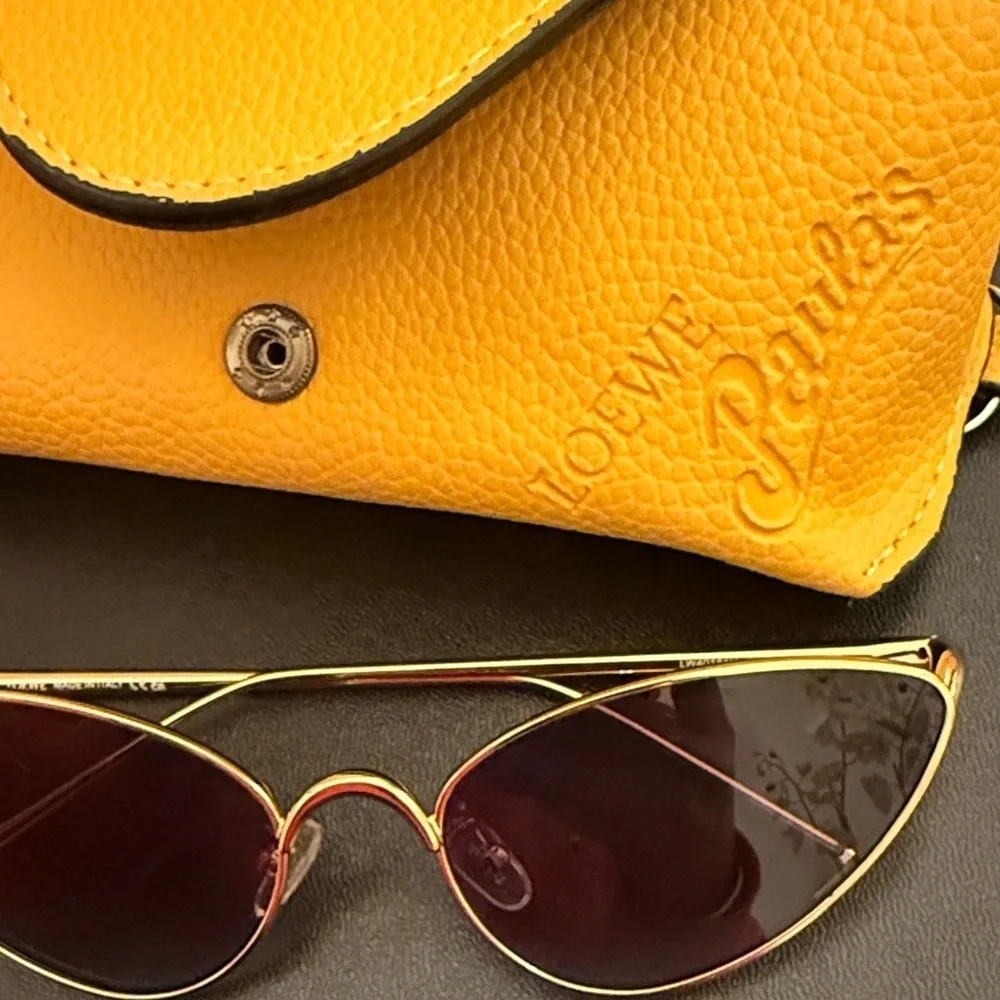 Gold Frame with Purple Lenses Sunglasses